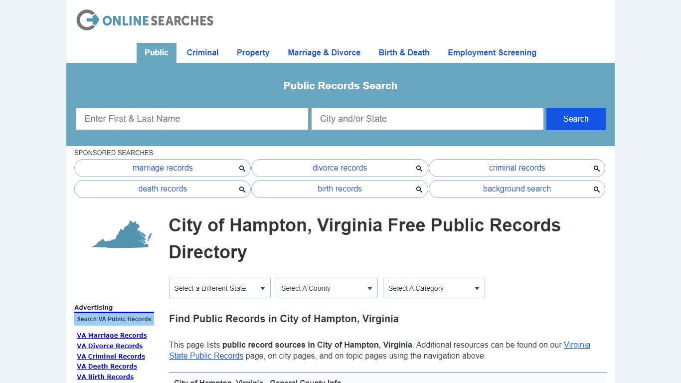 City of Hampton, Virginia Free Public Records Directory